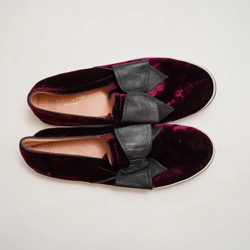 Kate Spade Delise Plum Velvet Sneakers